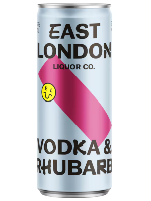 East London Liquor Company Vodka Rhubarb 12 x 250ml cans