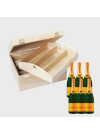 Veuve Clicquot Brut Champagne Case | 6 Bottle Luxury Wooden Hinged Crate Gift Set
