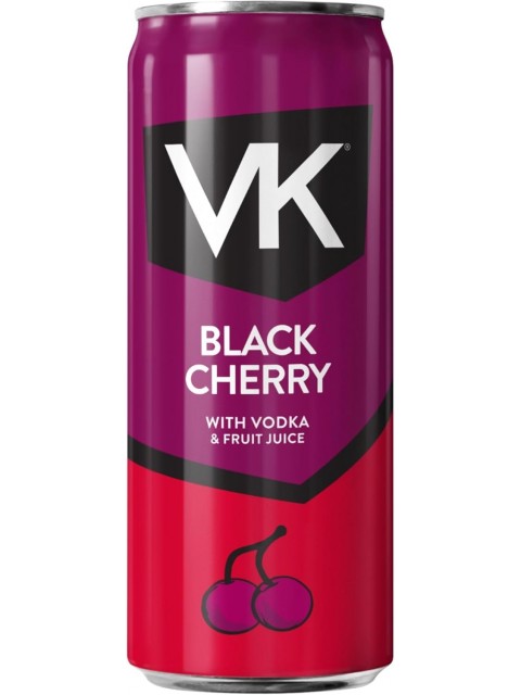 VK Black Cherry Vodka Drink 24 x 330ml Cans