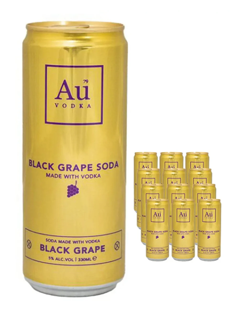 AU Vodka Black Grape Pre-Mixed 12 x 330ml Cans