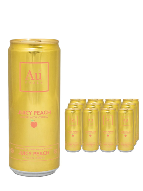 AU Vodka Juicy Peach Pre-Mixed 12 x 330ml Cans