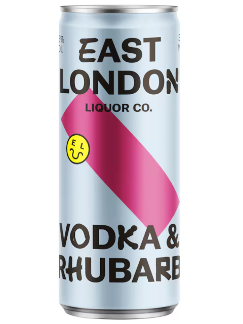 East London Liquor Company Vodka Rhubarb 12 x 250ml cans