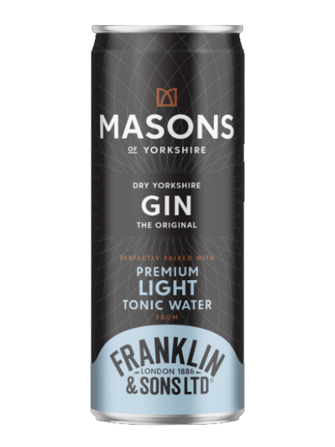 Masons Gin & Franklins Light Tonic Cans 12 x 250ml