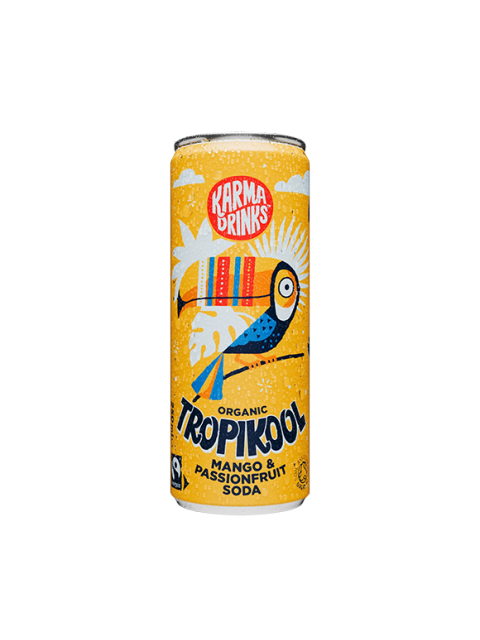Karma Drinks - Tropikool Mango and Passionfruit Soda 24 x 250ml Cans