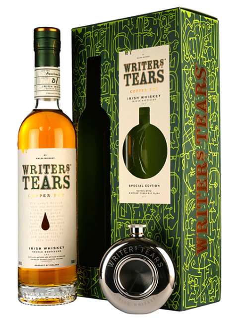 Writers' Tears Copper Pot Irish Whiskey Hip Flask Gift Pack
